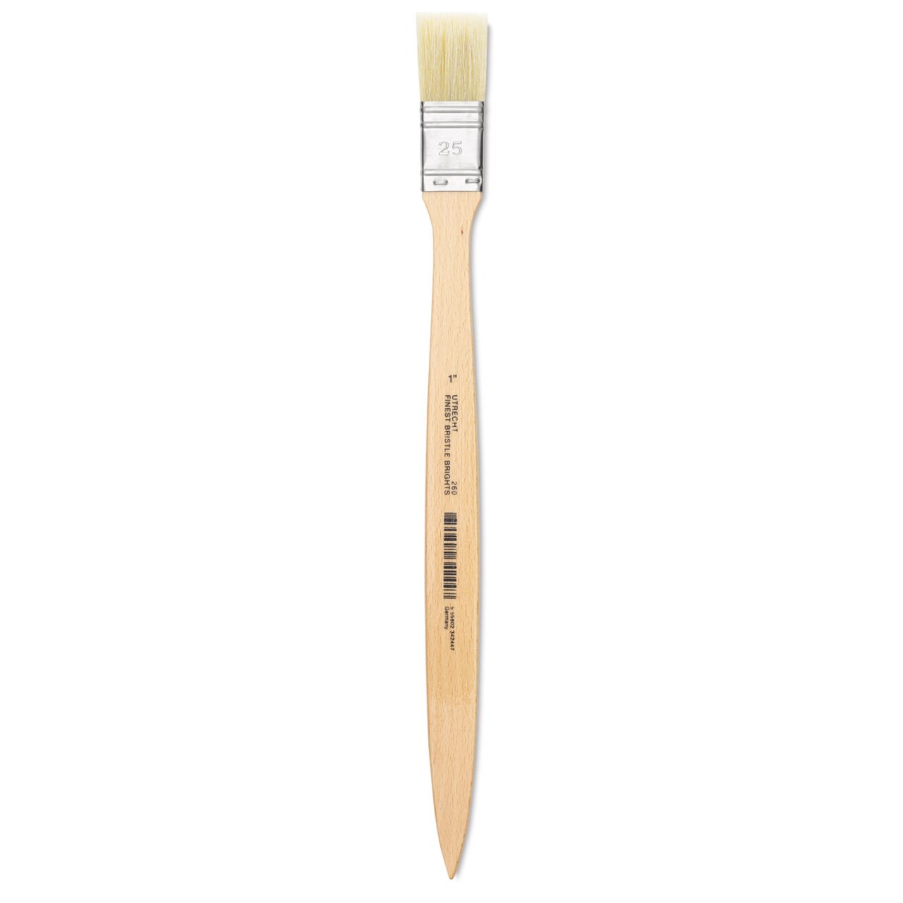 Utrecht Rhenish Pure Hog Bristle Brush - Extra Large Flat, Size 1", Long Handle